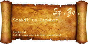 Szakáts Zsombor névjegykártya